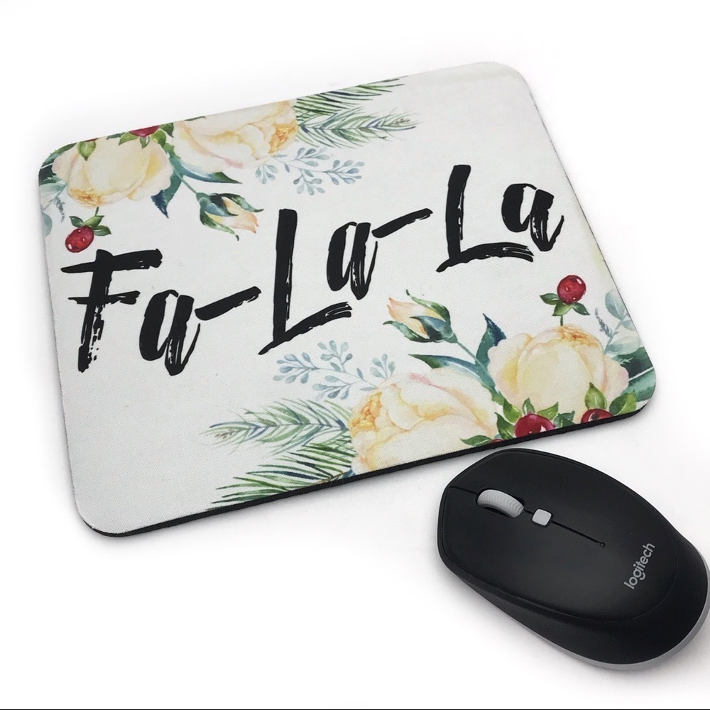 Holiday Fa La La Laptop Computer Mouse Pad Holiday Gift Office Desk Supply